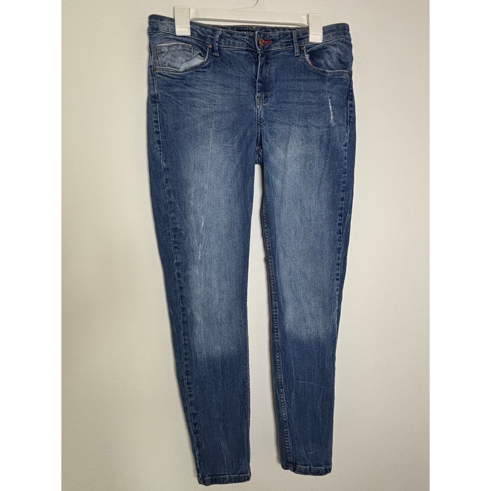 Tiffosi‎ Nicky Skinny Jeans Blue Medium Wash Distressed Denim Mens 33x30